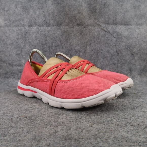 Lands End Shoes Womens 9 Mary Jane Slip On Flats Casual Active Pink Comfort Walk - Picture 1 of 14
